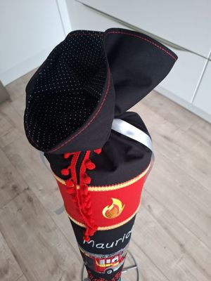 Schultüte aus Stoff "Feuerwehr HLF" – Schwarz/Rot – 70cm