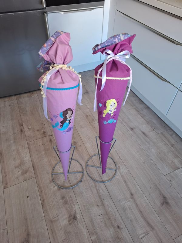 Schultüte aus Stoff "Meerjungfrau" – Lila/Rosa – 70cm
