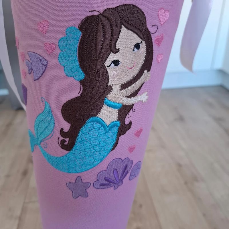 Schultüte aus Stoff Schultüte aus Stoff "Meerjungfrau" – Lila/Rosa – 70cm