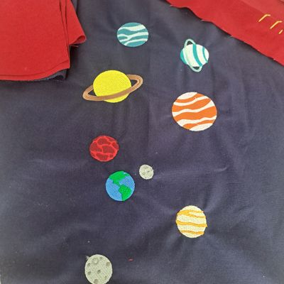 DIY Schultüte aus Stoff mit Sonnensystem 
