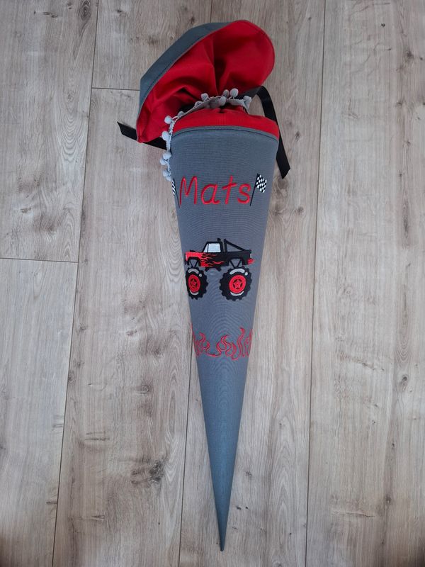 DIY Monstertruck Schultüte mit Name selber nähen