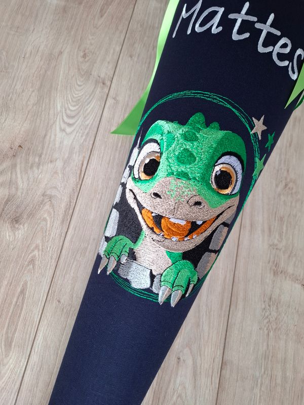 Schultüte aus Stoff Babydino – Navy/Sterne – 70cm