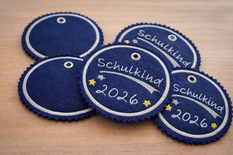 Filzanhänger "Schulkind" blau 