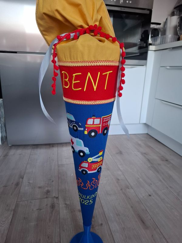 Schultüte HLF Feuerwehr 85cm, 70cm und 35cm königsblau