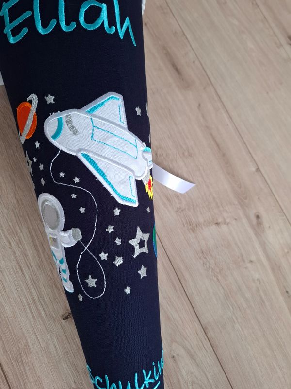 Schultüte Spaceshuttle dunkelblau/türkis