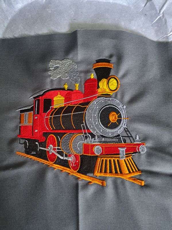 Eisenbahn Schultüte aus Stoff, personalisierbar  85 cm, 70 cm und 35 cm dunkelblau