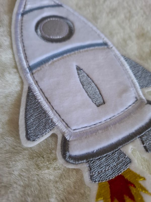 Rakete Patch zum Aufbügeln – kuschelweich mit Velours