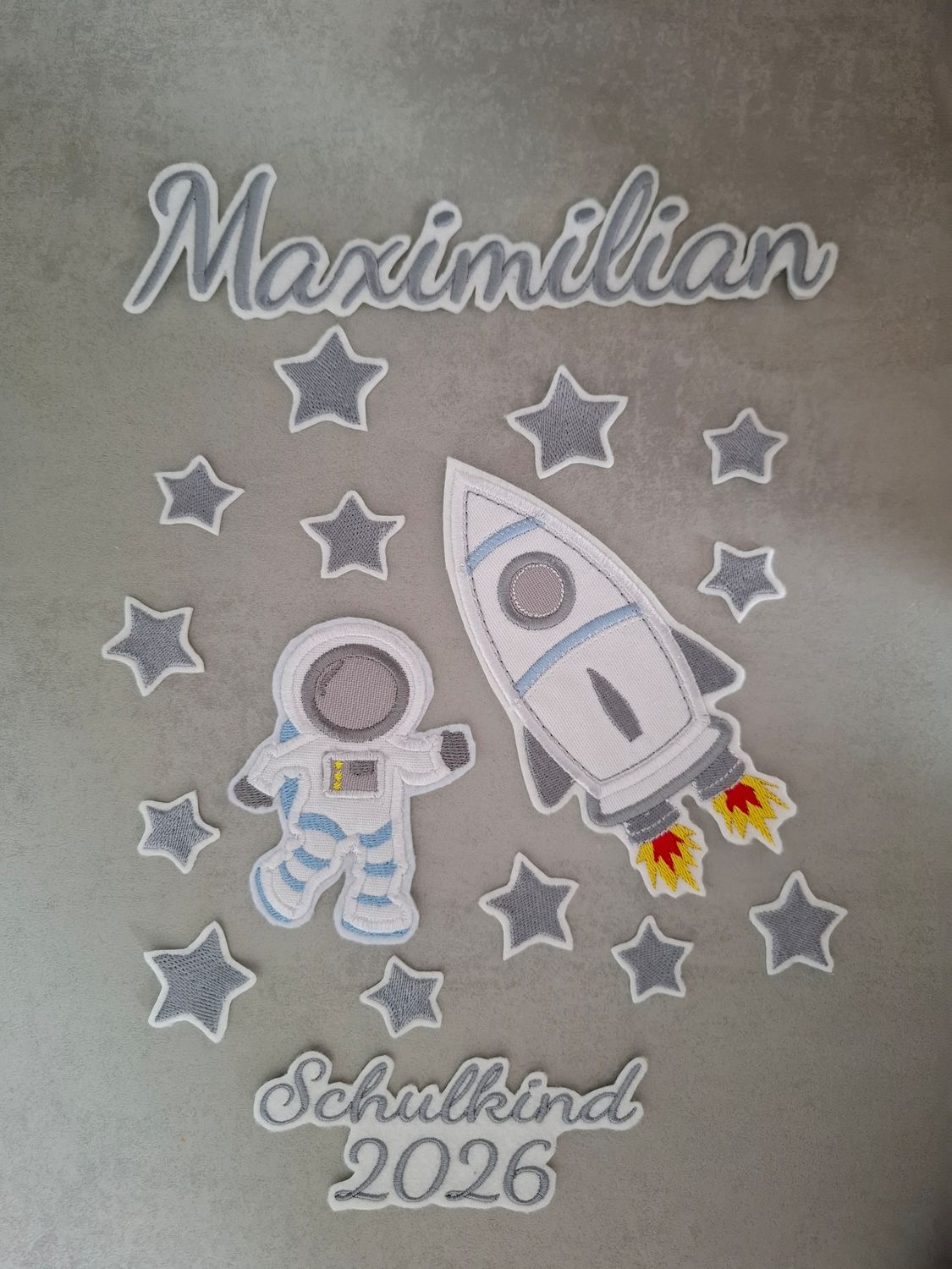 DIY-Set für Schultüten mit Namen & Patches – Weltraum-Design