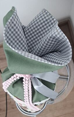 Schultüte aus Stoff - Teddybär – Grün/Floral – 70cm