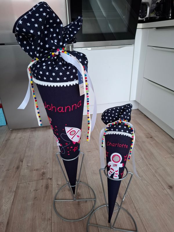 Schultüte aus Stoff Rakete | Navy/Beere | Liebfrech 