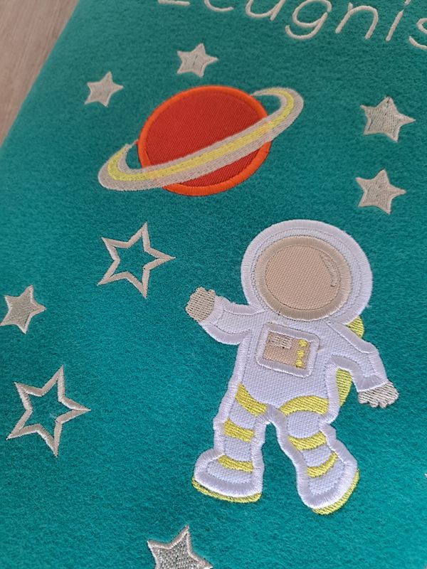 Zeugnismappe Astronaut helles Petrol