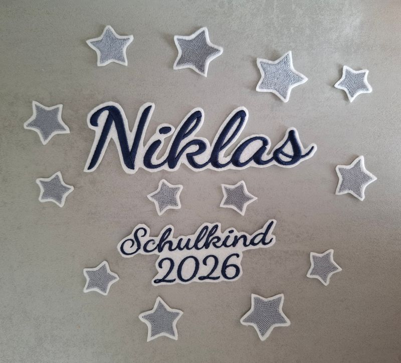 DIY-Set für Schultüten mit Namen & Patches – Weltraum-Design