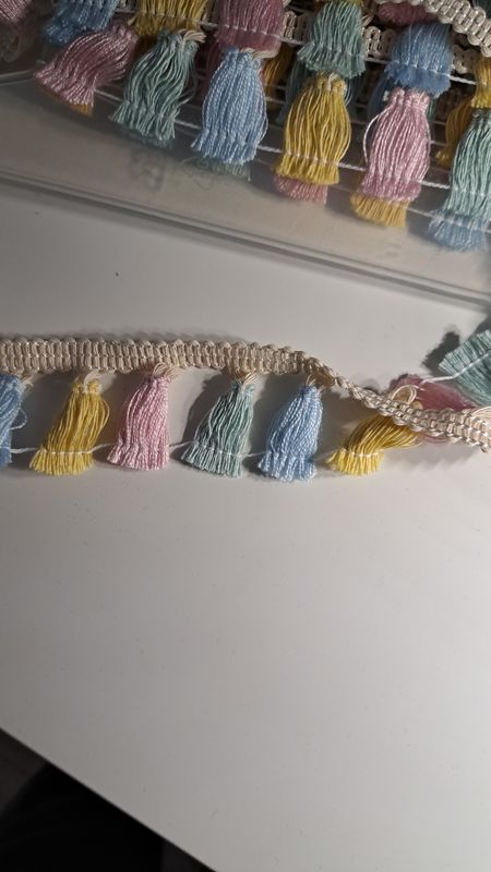 Tasselband blau, rosa und pastell bunt