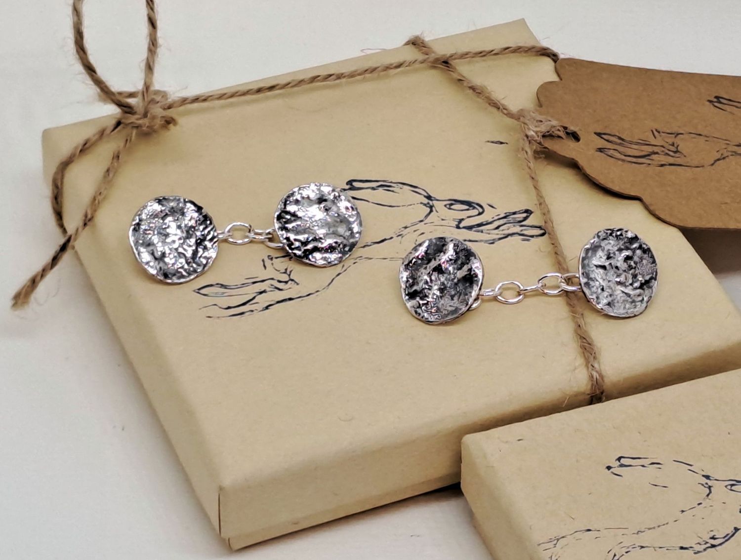 CIRCULAR RETICULATED CUFFLINKS