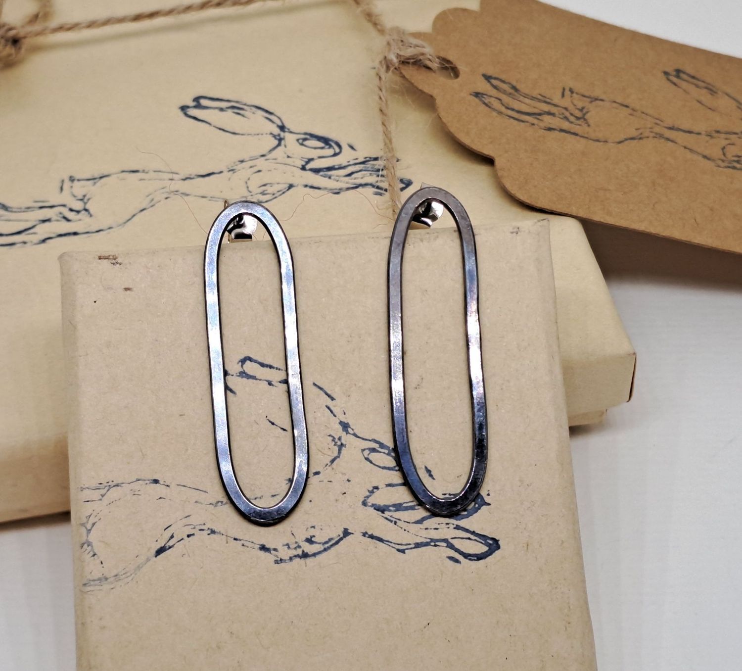 SINGLE LOOP OXIDISED EARRINGS