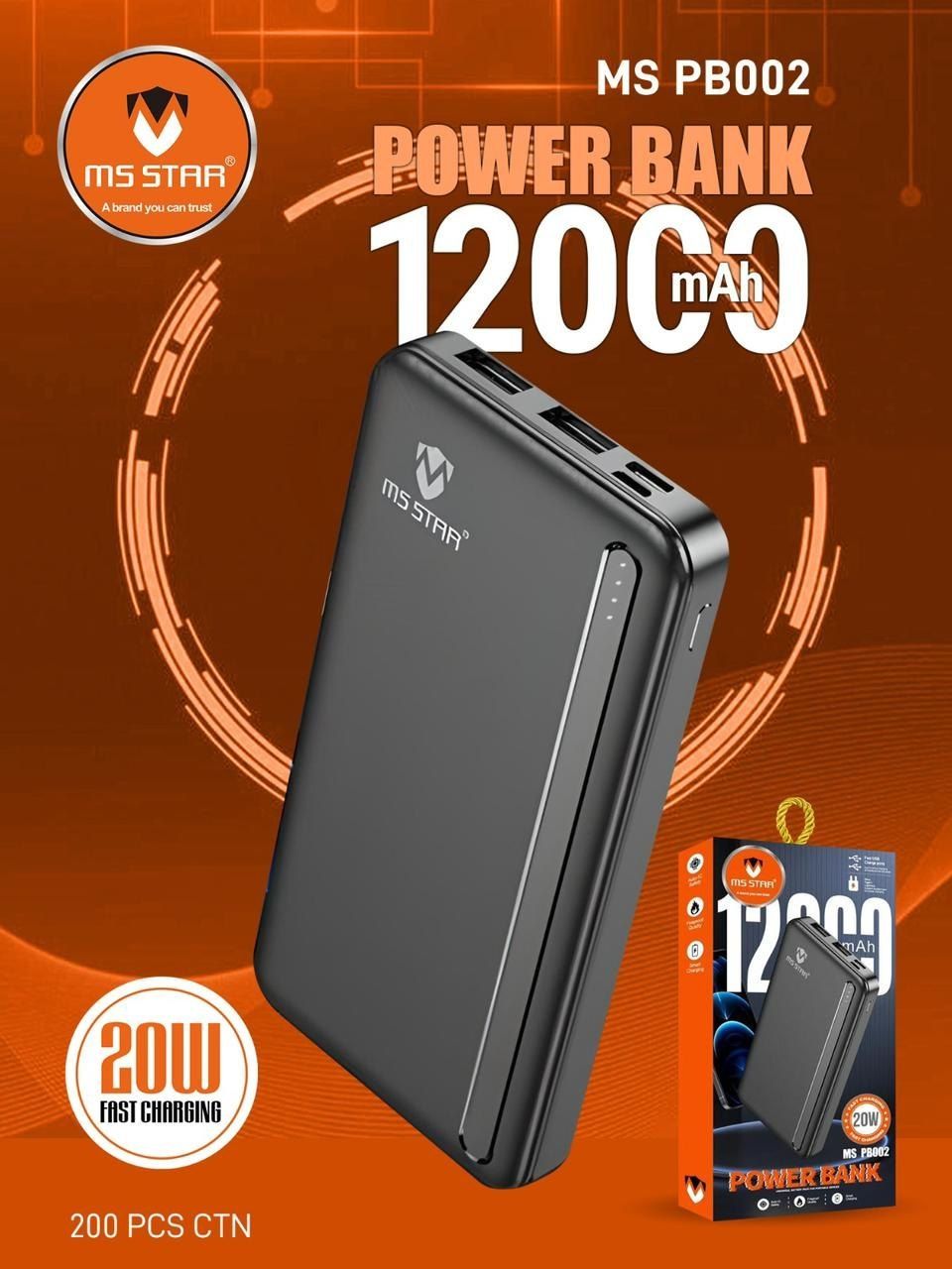 MS STAR 12000 MAH POWER BANK