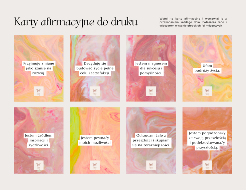 Karty Afirmacyjne do wydruku