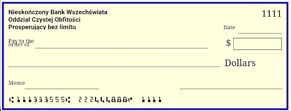 Czek na nów do wydrukowania