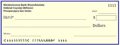 Czek na nów do wydrukowania