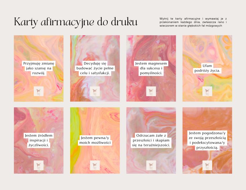 Karty Afirmacyjne do wydruku