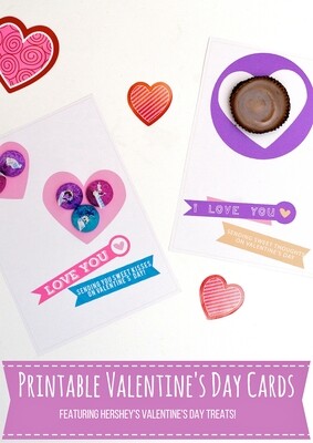 Free Printable Valentine's Day Cards to Use with Sweet Treats