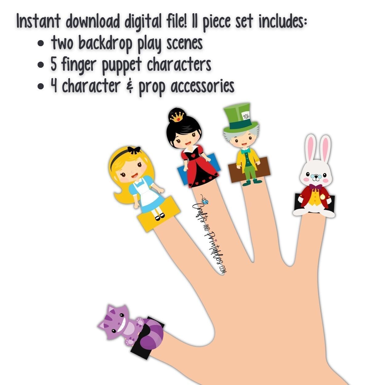 Alice in wonderland finger puppets 2025