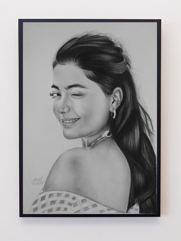 Rashmika Mandana Pencil Sketch | Pencil Portrait by Dasharath Bhatt