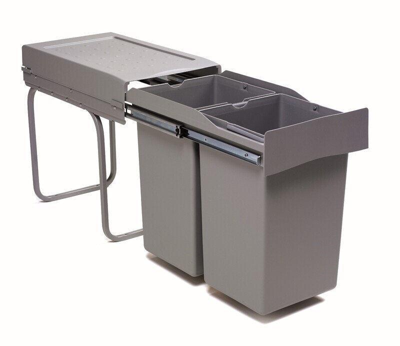 28 litre Grey Bin to Suit 300mm Cabinet.