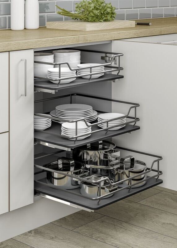 300mm-600mm Pull Out Internal Basket Drawer Anthracite