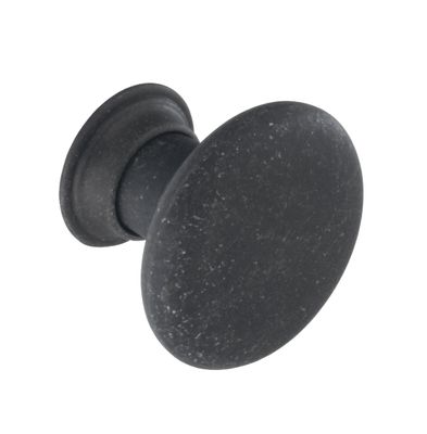 Claremont Knob Handle, Industrial Matt Black (Central hole centre)