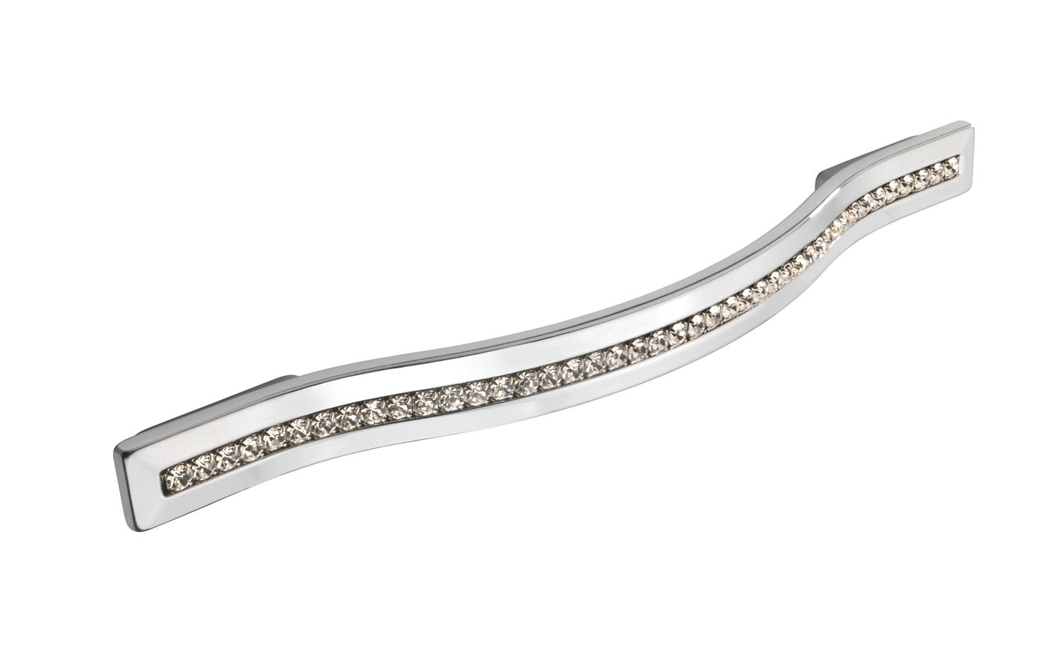 Crystal Bow Handle, Polished Chrome (128mm hole centre)