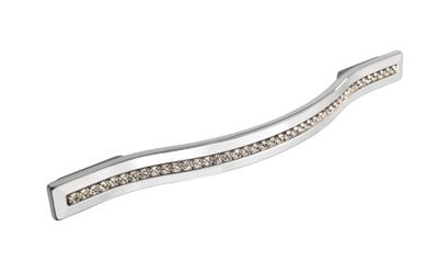 Crystal Bow Handle, Polished Chrome (128mm hole centre)
