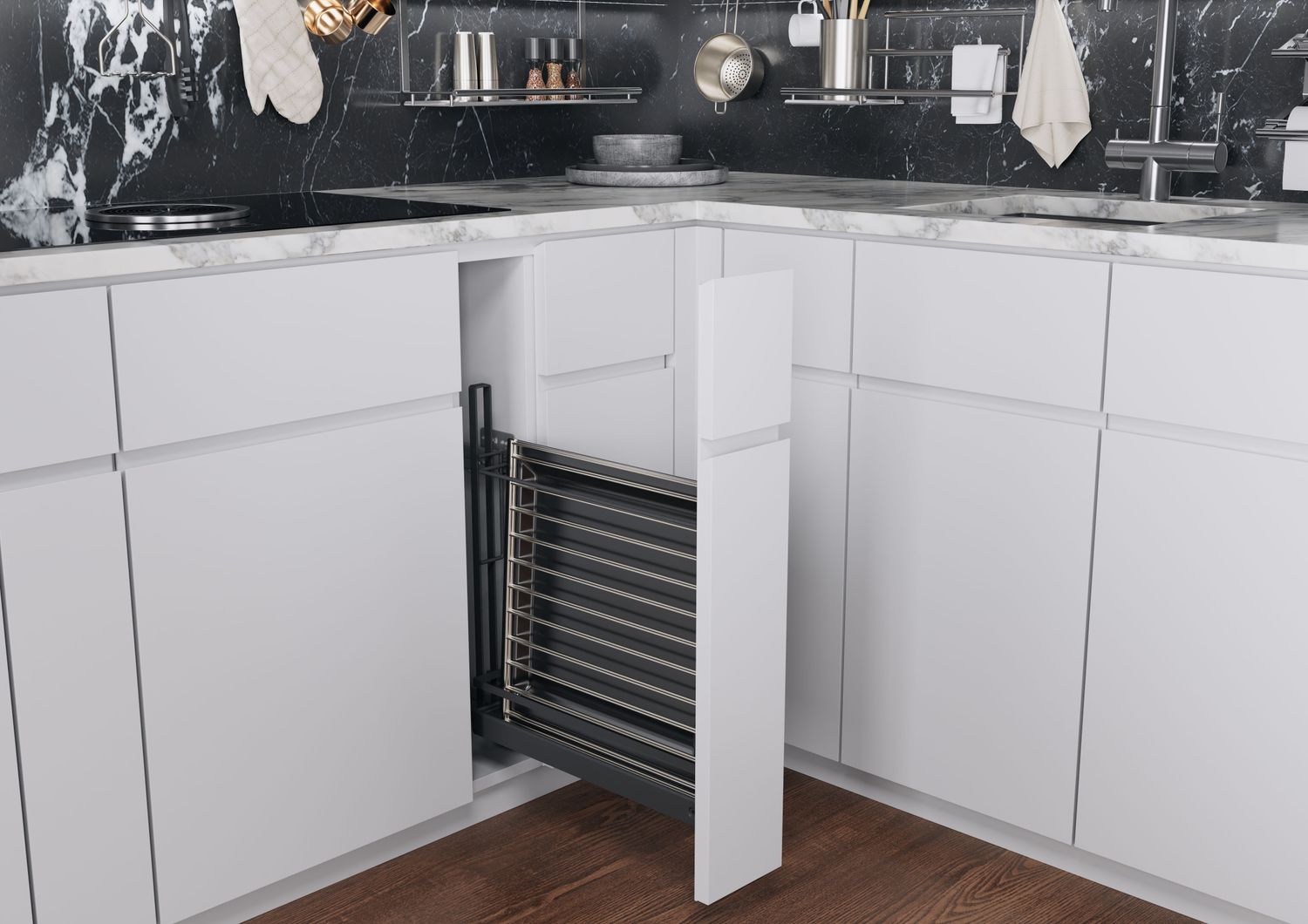 Kesseböhmer Anthracite Style Base Pull-out for 150mm cabs