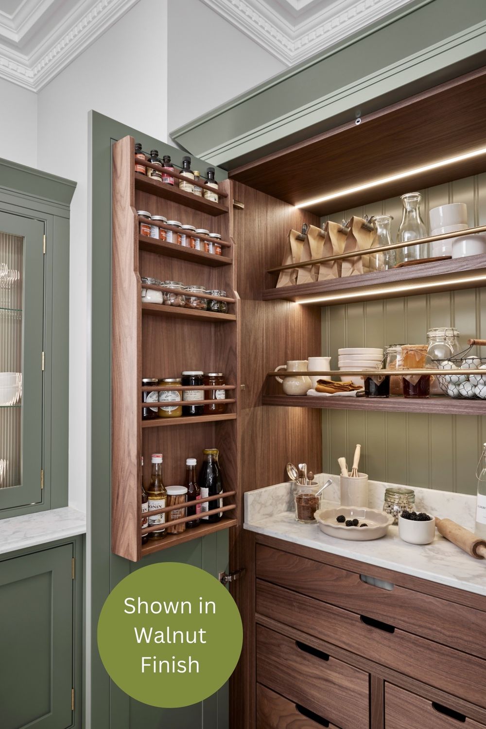 1909 In-frame Larder Butlers Pantry Door Rack