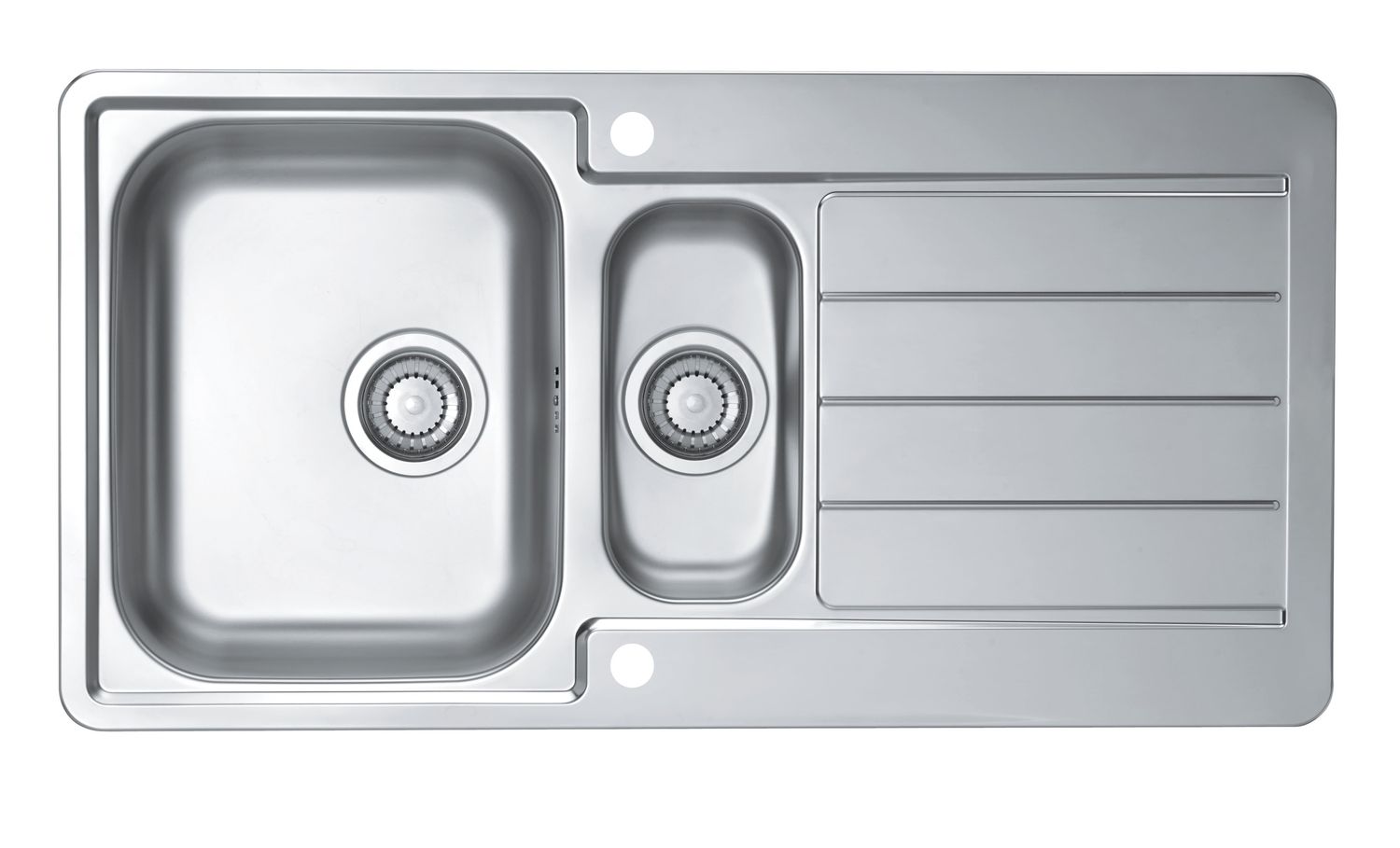 Alveus Line 10 Stainless Steel Inset sink for 600mm cabinet, One and half bowl