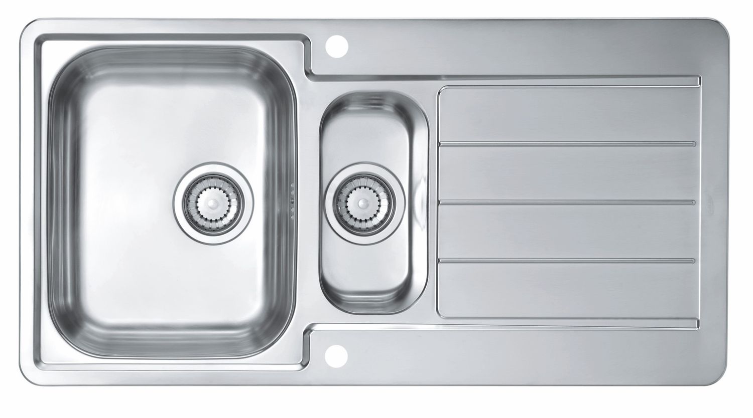 Alveus Line Maxim 10 Stainless Steel Inset sink for 600mm cabinet, One and half bowl