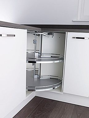 Kesseböhmer Carousel Chrome Arena Base Corner Carousel, for revolving doors for 900mm cabs Unhanded