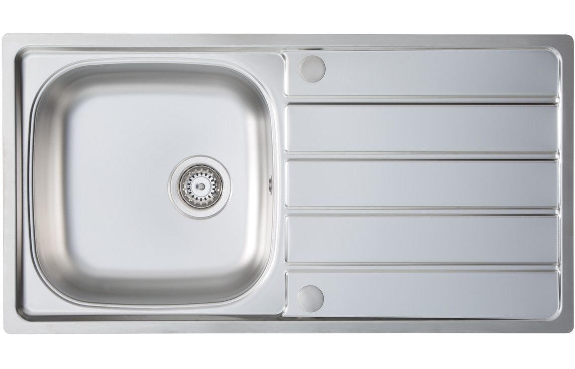 Mastercraft Single Bowl Inset Sink with Drainer - Stainless Steel