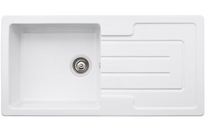 Abode Acton Single Bowl Ceramic Inset Sink with Drainer Abode Acton Single Bowl Ceramic Inset Sink with Drainer