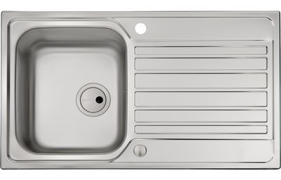 Abode Connekt Single Bowl & Drainer Inset Sink - Stainless Steel