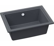 Abode Denton Compact Single Bowl Undermount Sink - Grey Metallic