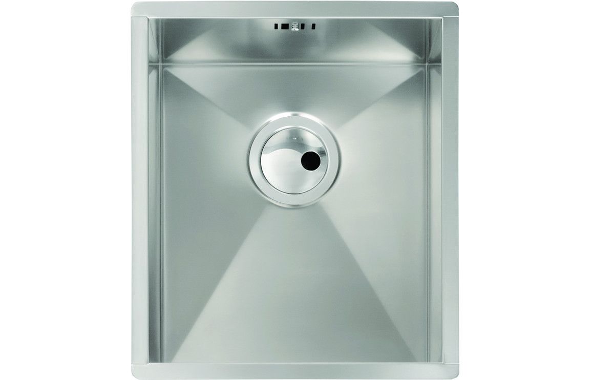 Abode Matrix R0 340mm Square Single Bowl Undermount Sink - Stainless Steel