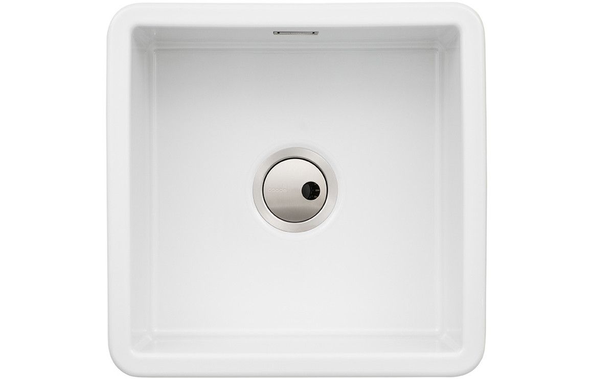 Abode Sandon Single Bowl Ceramic Undermount/Inset Sink - White