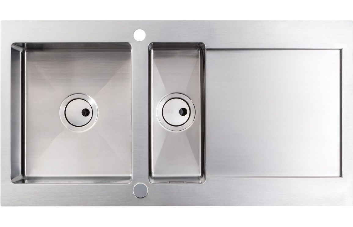 Abode Verve 1.5 Bowl &amp; Drainer Inset Sink - Stainless Steel