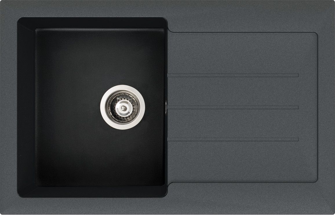 Abode Xcite Single Bowl &amp; Drainer Granite Inset Sink
