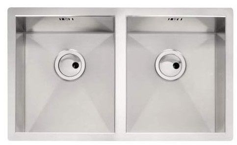 Abode Matrix R0 Double Bowl Undermount Sink - Brushed Steel