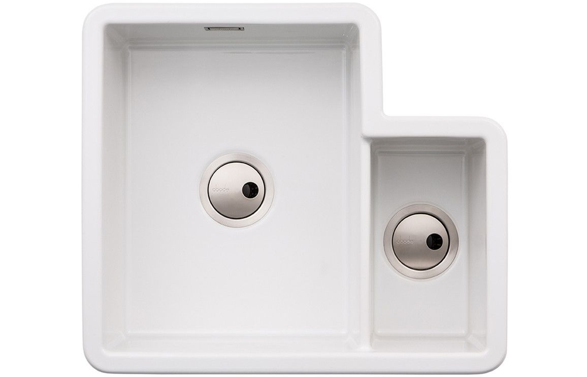 Abode Sandon 1.5 Bowl Ceramic Undermount/Inset Sink - White