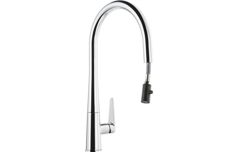 Abode Coniq R Single Lever Mixer Tap with Pull-out, Please Select a Finish:: Chrome