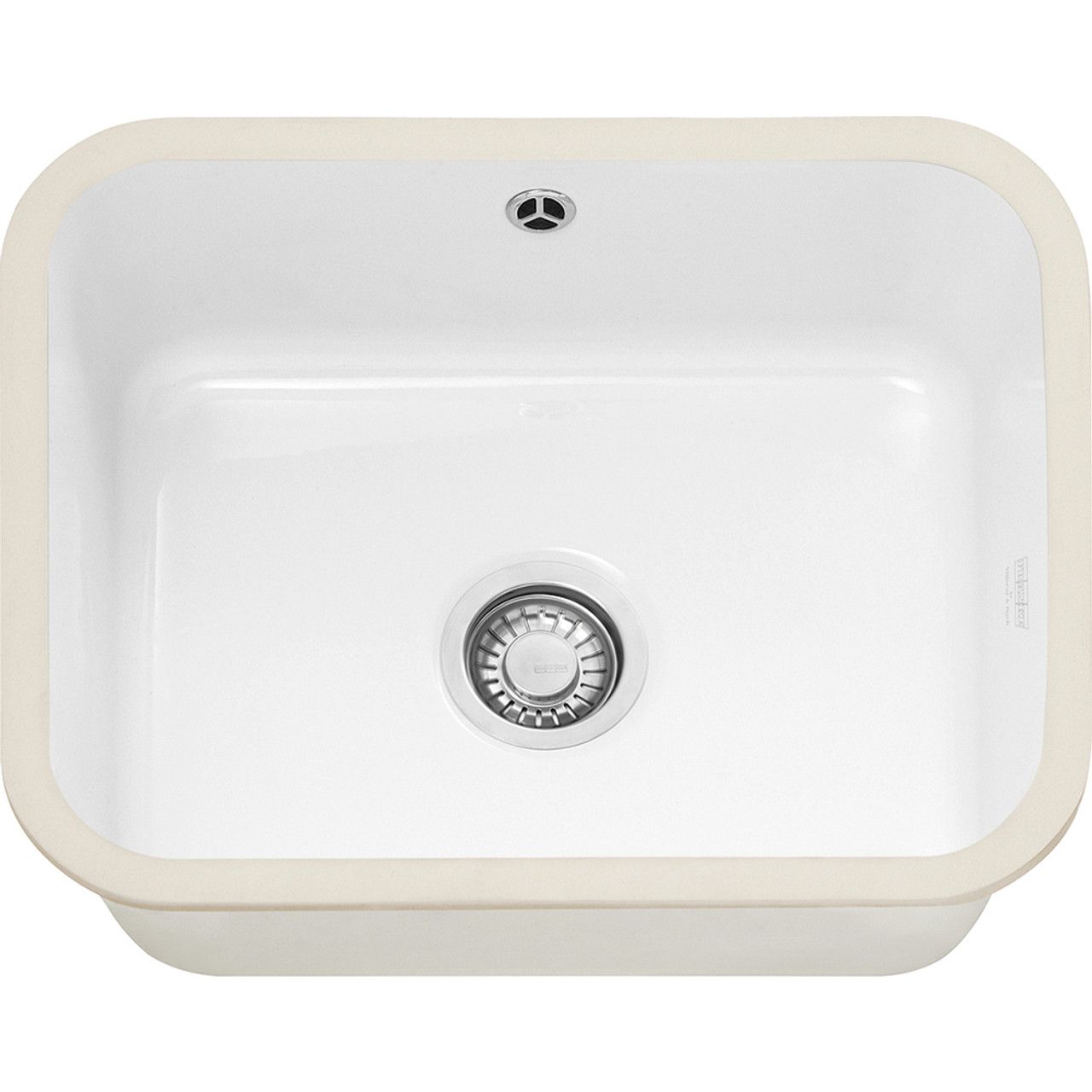 Franke Villeroy & Boch Undermount Single Bowl Ceramic Sink - White (600mm cab)