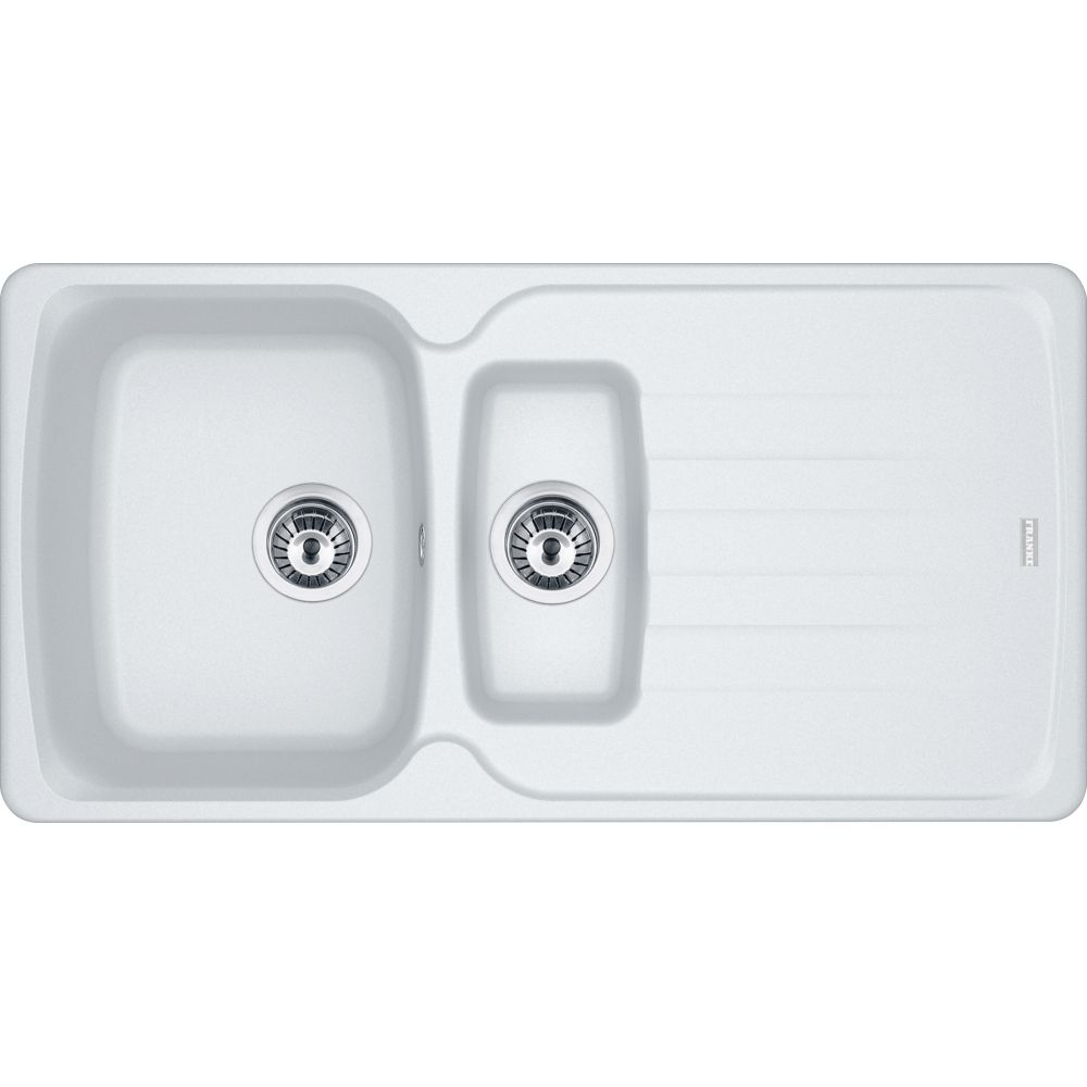Franke Antea 1.5 Bowl Granite Sink with Drainer, Please Select a Colour:: Polar White